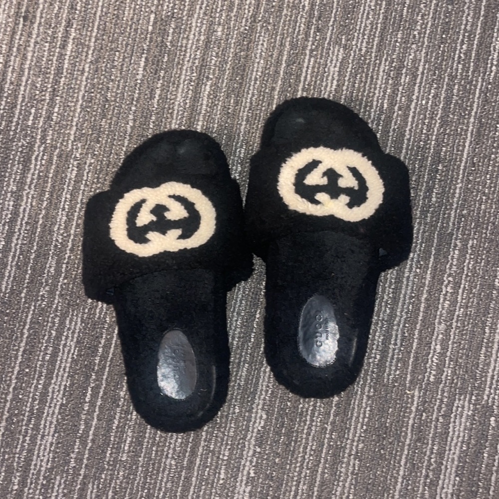 Gucci Wool Slide Sandal with Interlocking G